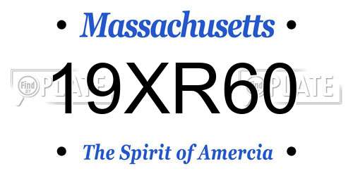 19XR60 Massachusetts License Plate
