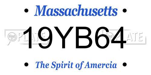 19YB64 Massachusetts License Plate