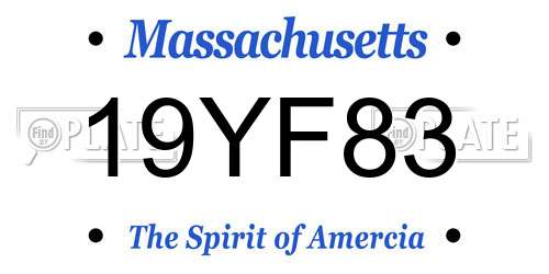 19YF83 Massachusetts License Plate