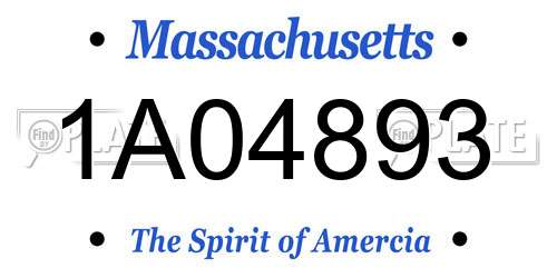 1A04893 Massachusetts License Plate