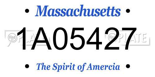 1A05427 Massachusetts License Plate