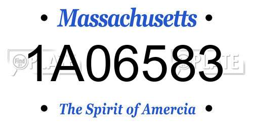 1A06583 Massachusetts License Plate