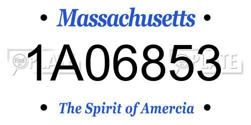 1A06853 Massachusetts License Plate