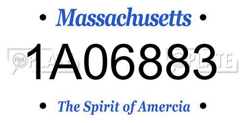1A06883 Massachusetts License Plate