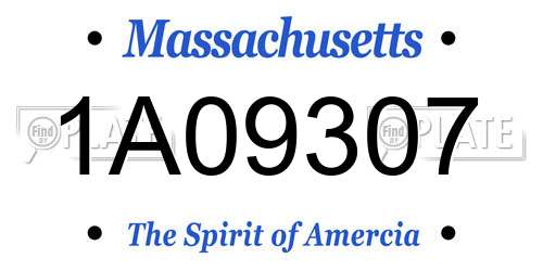 1A09307 Massachusetts License Plate