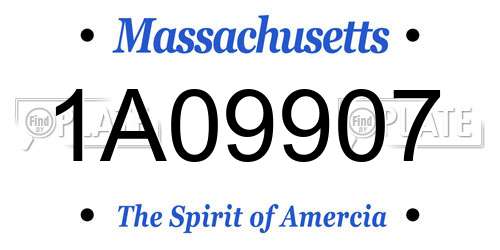 1A09907 Massachusetts License Plate
