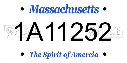 1A11252 Massachusetts License Plate