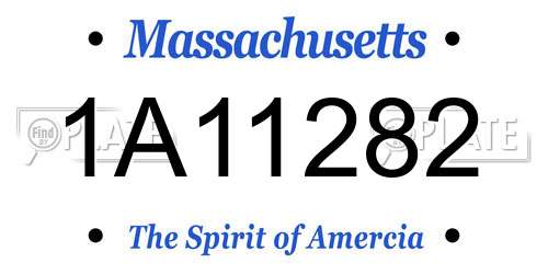 1A11282 Massachusetts License Plate