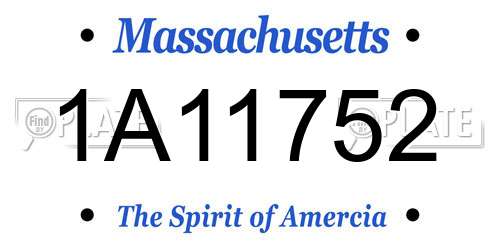 1A11752 Massachusetts License Plate
