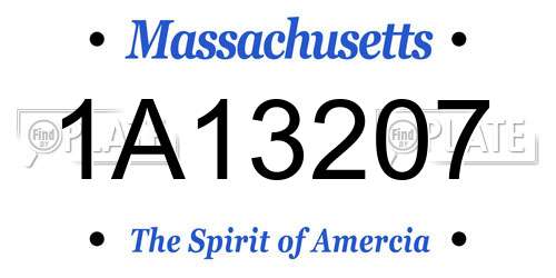 1A13207 Massachusetts License Plate