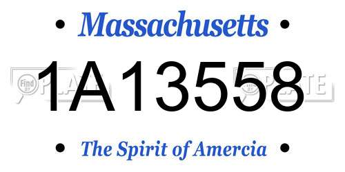 1A13558 Massachusetts License Plate