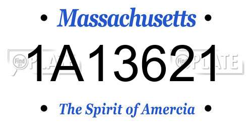 1A13621 Massachusetts License Plate