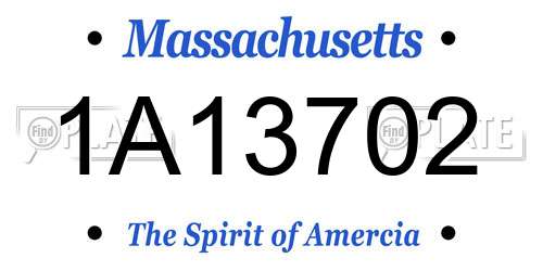 1A13702 Massachusetts License Plate
