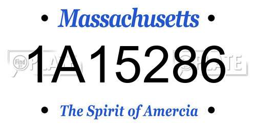 1A15286 Massachusetts License Plate