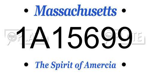 1A15699 Massachusetts License Plate