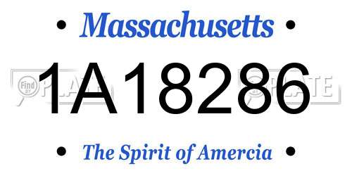 1A18286 Massachusetts License Plate