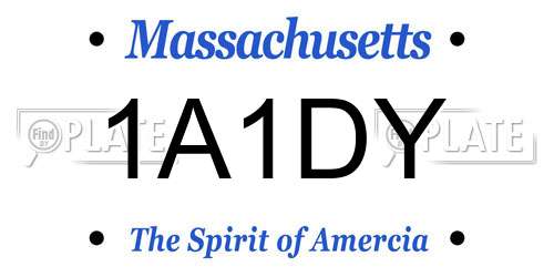 1A1DY Massachusetts License Plate