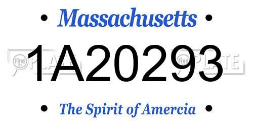 1A20293 Massachusetts License Plate