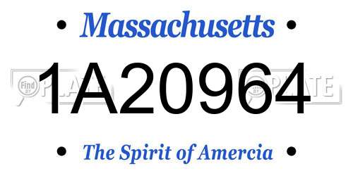 1A20964 Massachusetts License Plate