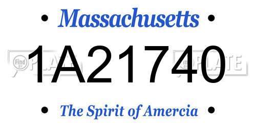 1A21740 Massachusetts License Plate
