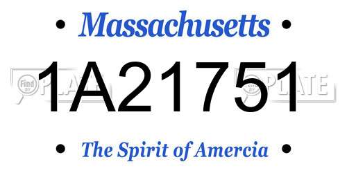 1A21751 Massachusetts License Plate