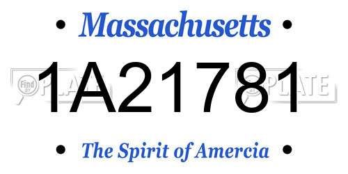 1A21781 Massachusetts License Plate