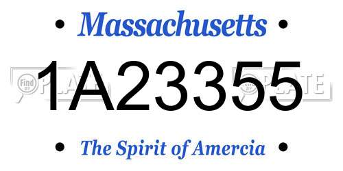 1A23355 Massachusetts License Plate