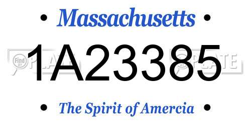 1A23385 Massachusetts License Plate