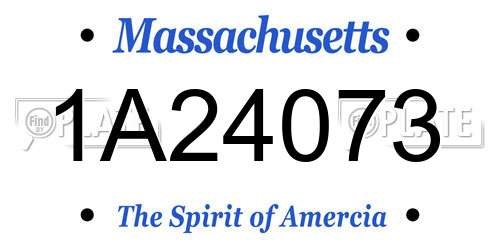 1A24073 Massachusetts License Plate