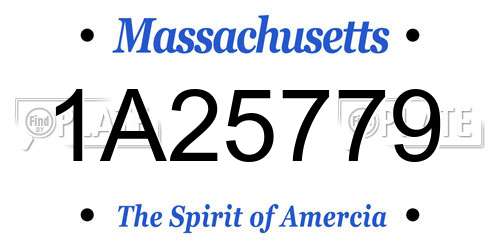 1A25779 Massachusetts License Plate