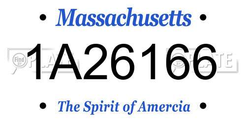 1A26166 Massachusetts License Plate