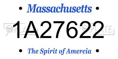 1A27622 Massachusetts License Plate