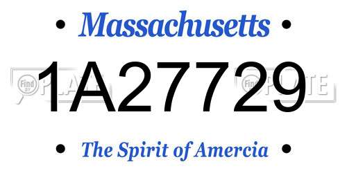 1A27729 Massachusetts License Plate