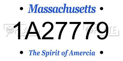 1A27779 Massachusetts License Plate