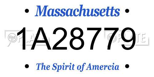 1A28779 Massachusetts License Plate