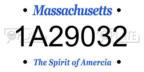 1A29032 Massachusetts License Plate