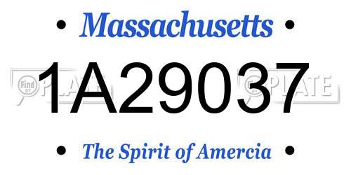 1A29037 Massachusetts License Plate