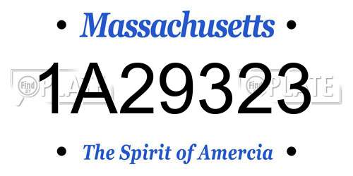 1A29323 Massachusetts License Plate