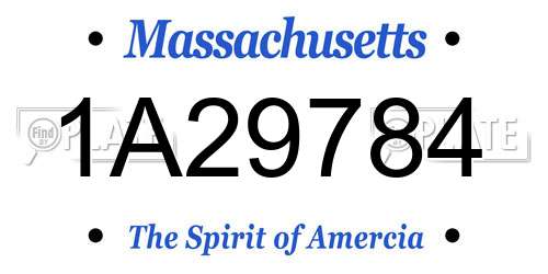 1A29784 Massachusetts License Plate