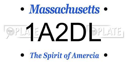 1A2DL Massachusetts License Plate