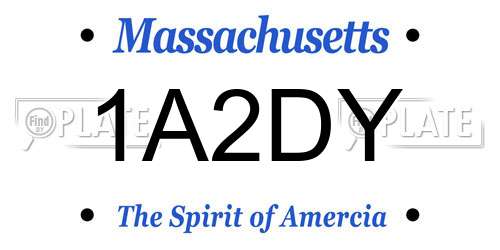 1A2DY Massachusetts License Plate