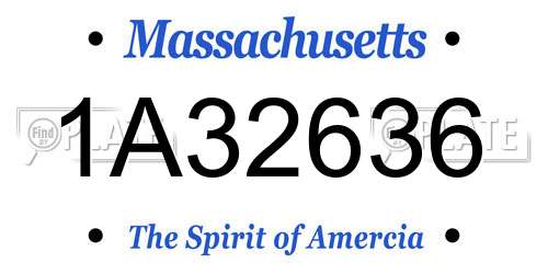 1A32636 Massachusetts License Plate