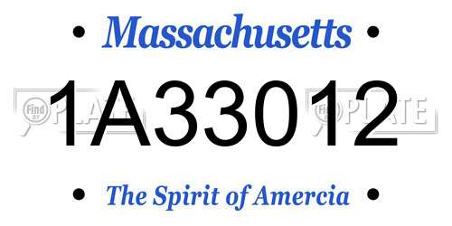1A33012 Massachusetts License Plate