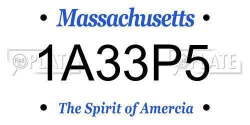1A33P5 Massachusetts License Plate
