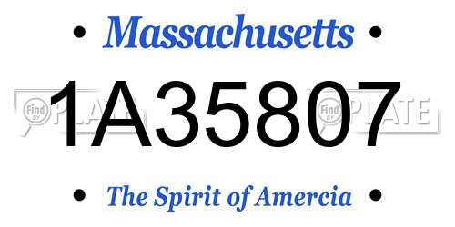 1A35807 Massachusetts License Plate