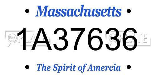 1A37636 Massachusetts License Plate
