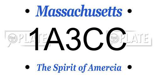 1A3CC Massachusetts License Plate