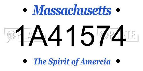 1A41574 Massachusetts License Plate