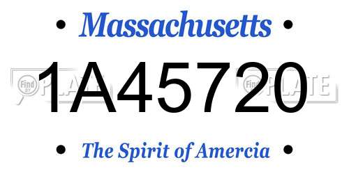 1A45720 Massachusetts License Plate