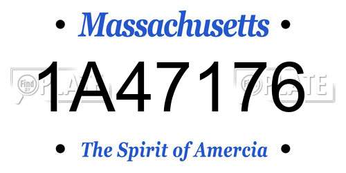 1A47176 Massachusetts License Plate